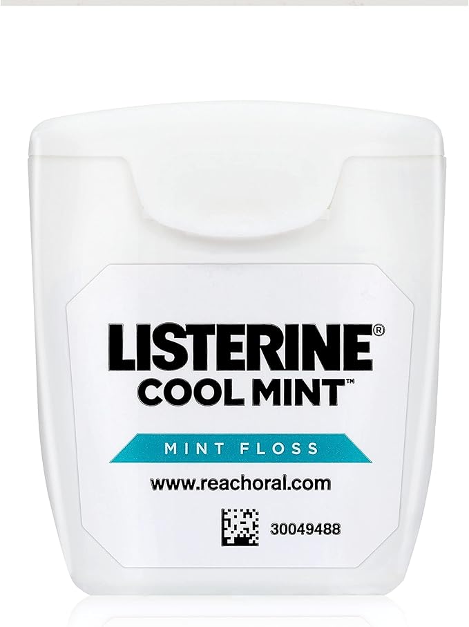 Listerine Cool Mint Interdental Floss for a Cleaner, Healthier Mouth, Oral Care, 55 Yards (Pack of 12)