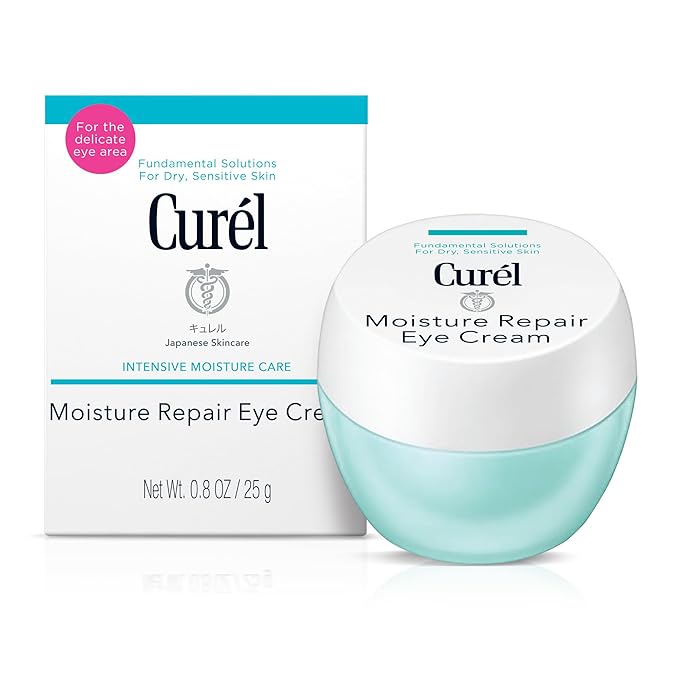 Curel Japanese Skin Care Moisturizer Repair Eye Cream, Under Eye Cream for Dry, Sensitive Skin, Fragrance Free & pH Balanced, 0.8 Oz