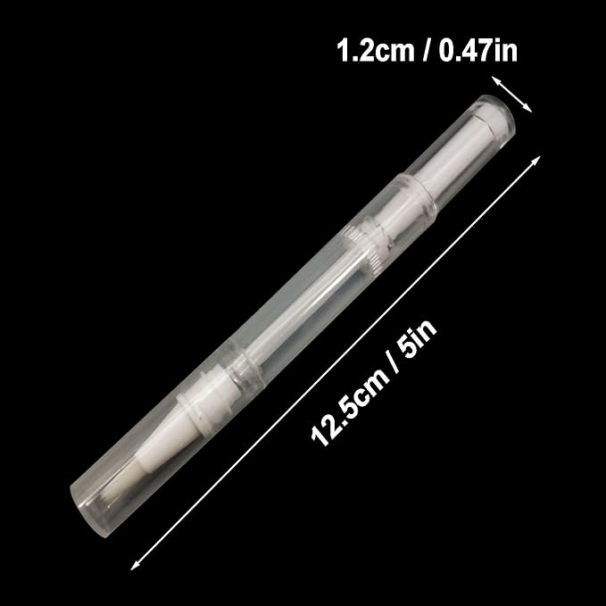 5 Pack 3 ml Transparent Twist Pens, Empty Nail Oil Pen with Brush Tip, Cosmetic Lip Gloss Container Applicators Eyelash Growth Liquid Tube (5x)