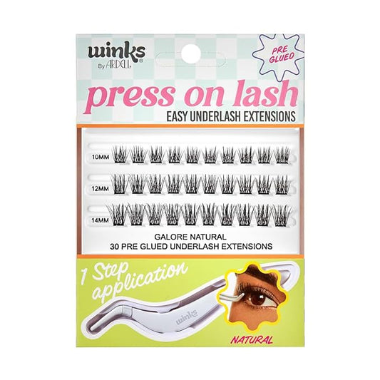 Ardell Winks Press On Eyelash Extensions, Natural - DIY Lash Clusters, 30 Individual Lashes, Natural Look Lashes with Applicator, 1 Pack