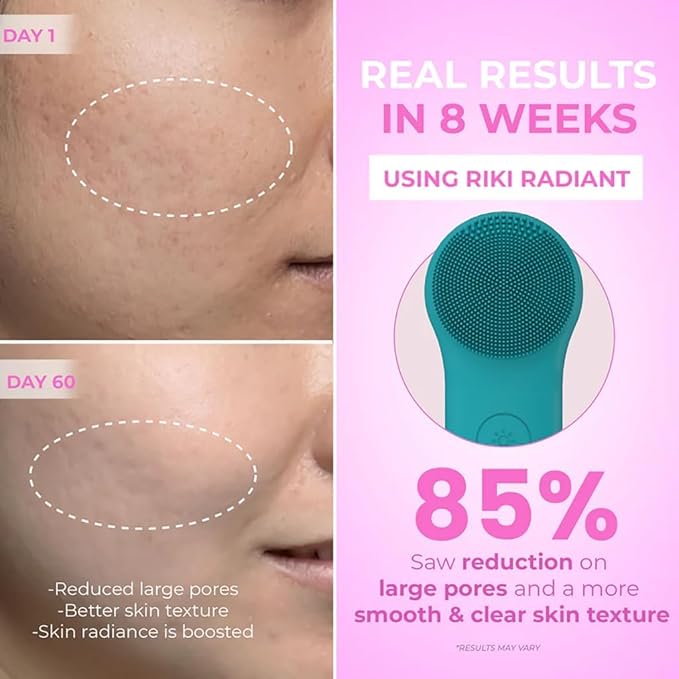 Electric Silicone Face Scrubber - 2-in-1 Facial Rotating Vibrating Exfoliating Brush - Waterproof & Portable, Rechargeable, for Cleaning, Exfoliation, Massage, Suitable for Men & Women