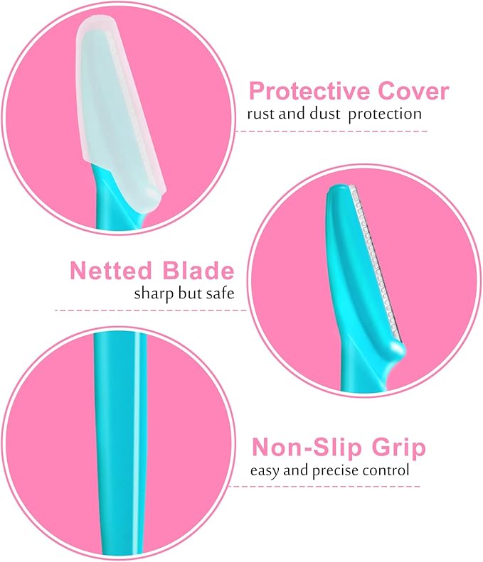 48 Pcs Eyebrow Razor for Women Face Razors Multipurpose Dermaplaning Tools, Hair Trimmer Shaper Shaver with Protective Cover, Facial Hair Removal for Women Men Body Use