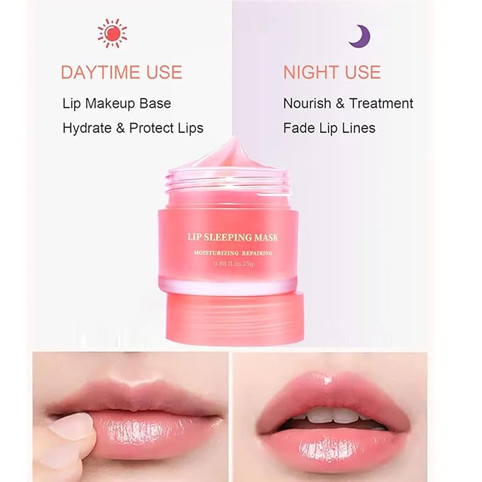 Moisturizing Lip Mask, Hydrating & Prevention Dry and Cracked Lip Scrubs Exfoliator, Lip Exfoliating Sleeping Lip Mask Long Lasting Nourishing Lip Balm