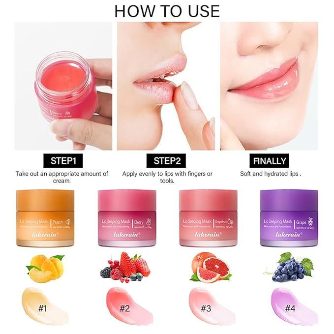 Sleeping Lip Mask, Long-Lasting Nourish & Hydrate Lip Mask, Lip Balm, Lip Oil, Lip Skin Care, Hydrating, Moisturizing Lip Lines Night Sleep Care Lip Anti-chapped Lip Cream (01# Peach)