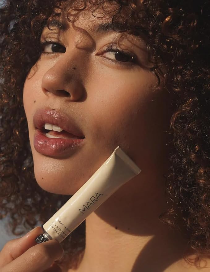 MARA - Natural Sea Silk Lip Balm With Algae + Moringa | Non-Toxic, Plant-Based Skin Care, Hypoallergenic | Moisturize, Plump + Soothe Dry, Chapped Lips (Clear, 0.5 oz | 15 ml)