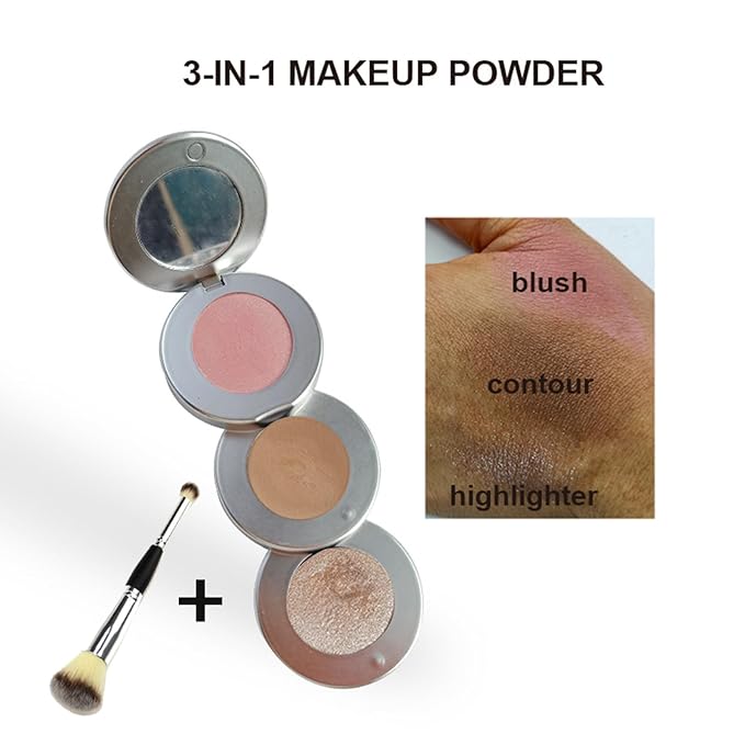 Blush Contour and Highlighter Palette, 3 in 1