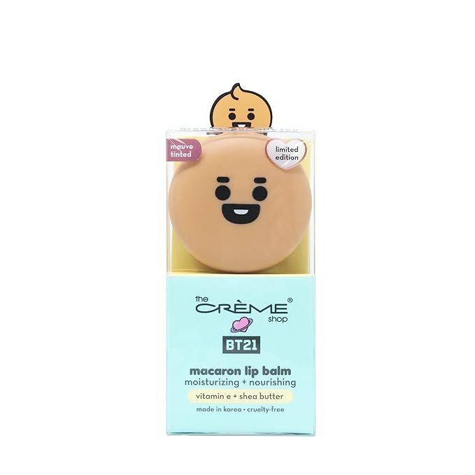 The Crème Shop | BT21 Baby - SHOOKY Macaron Lip Balm - Brown Sugar Milk Tea (Mauve Tinted)