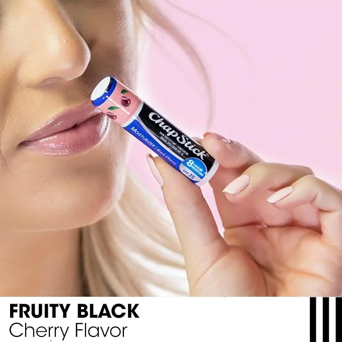 ChapStick Moisturizer Original, Black Cherry and Cool Mint Lip Balm Tubes Variety Pack, SPF 15 and Skin Protectant - 0.15 Oz (Pack of 3)