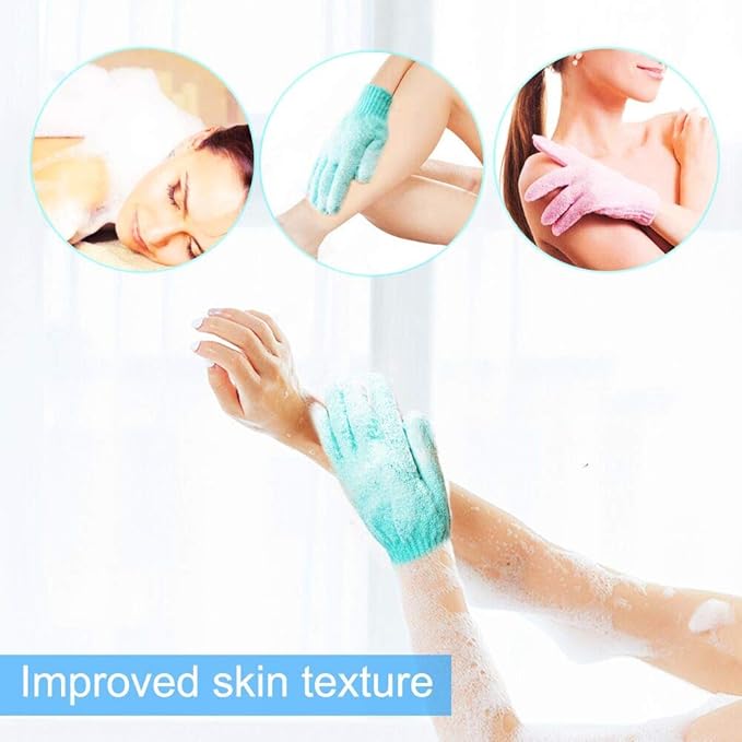 24 pcs exfoliating shower gloves,double