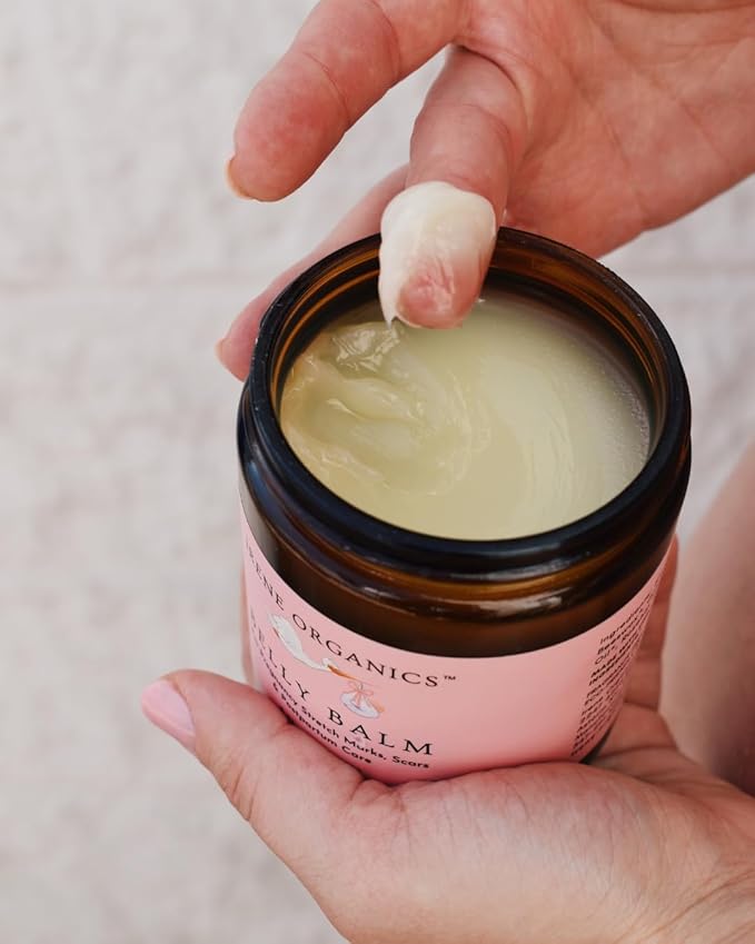 Organic Belly Butter for Pregnancy Stretch Mark Prevention and Treatment Award Winning Anti Stretch Mark Tummy Balm For Pregnancy and Postpartum 8oz - Hydrating Bump Cream