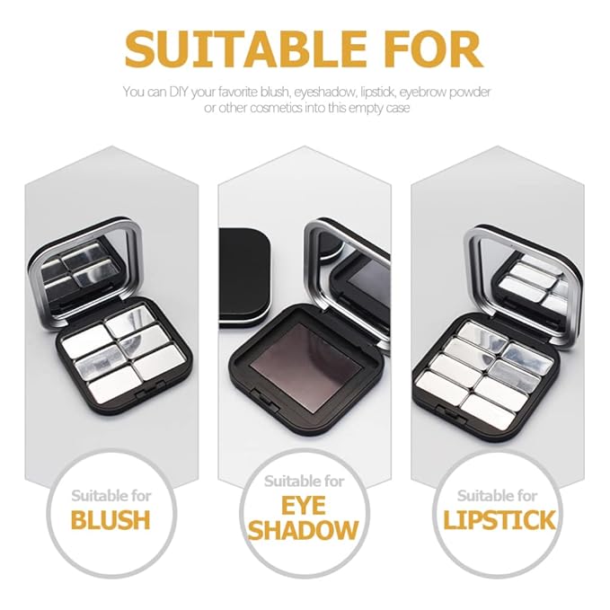 2pcs Empty Magnetic Eyeshadow Palette, Small Makeup Palette