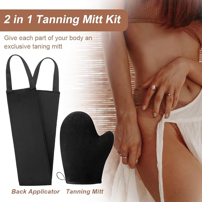 Tanning Mitts Self Tanner Mit - 2 in 1 Self Tanning Mitt Applicator Self Tan Mitt Self Tanner Mitt Applicator, Self Tanner Glove Tanning Glove for Self Tan Mit for Self Tanner Applicator Fake Tan Mitt