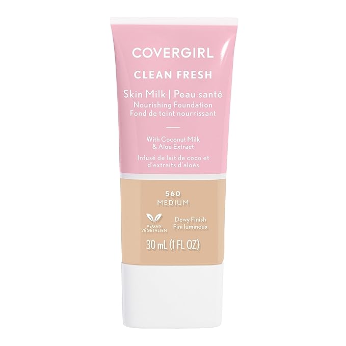 COVERGIRL, Clean Fresh Skin Milk Foundation, Medium, 1 Fl Oz (Pack of 1) (packaging may vary)