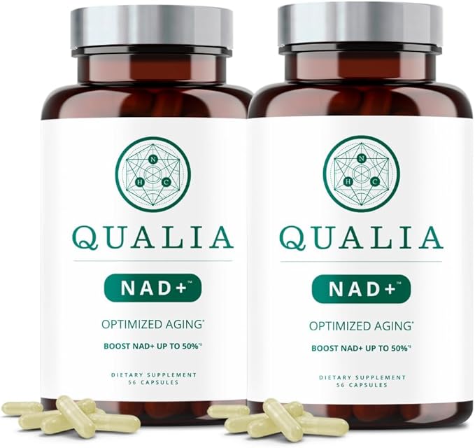 Qualia NAD Supplement — Clinically Proven to Boost NAD+ up to 67%. Optimized Aging, Energy, Focus. Elite NAD+ Ingredients: Nicotinamide Riboside (NIAGEN,) Niacin, Niacinamide (2 Month Supply)