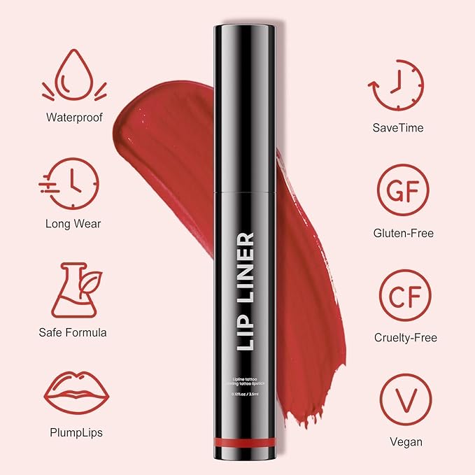 Lip Stain Peel Off - Lip Liner Waterproof, Lip Liner Stain Transfer Proof & Plumping, Moisturizing Non-Stick Cup Matte Finish Stay On All Day, Cocoa Color