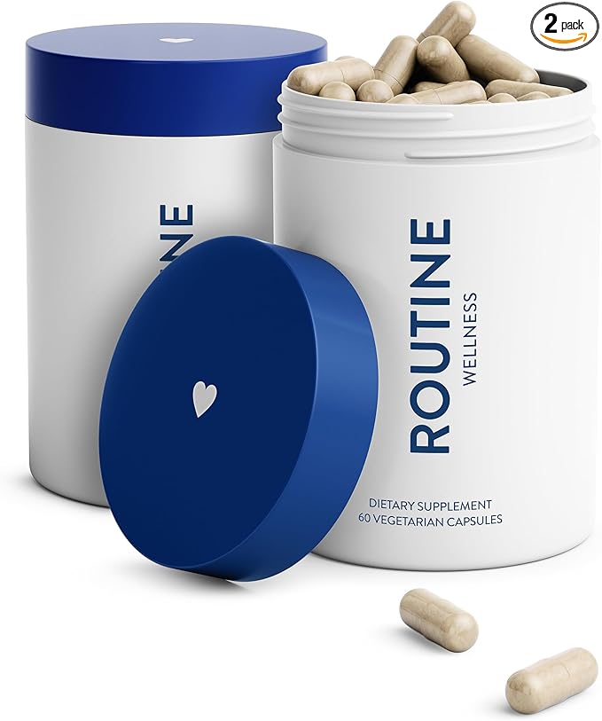 Routine Wellness Hair Growth Supplement - Clinically Proven for Thicker, Fuller Hair - Reduces Wrinkles, Fine Lines - Gluten Free, Ideal for Women & Men with Thinning Hair - 2 Bottles, 60 Day Supply