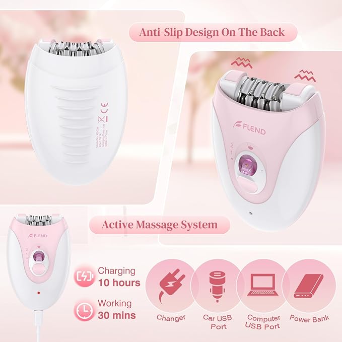 Epilator,Epilator for Women Facial Hair Removal Rechargeable,2 Speeds Hair Removal,HairRemoval Device with 36 Tweezers,Hair Removal forWomen Legs/Face/Bikini/Arms,Womens Electric Shaver Smooth Skin