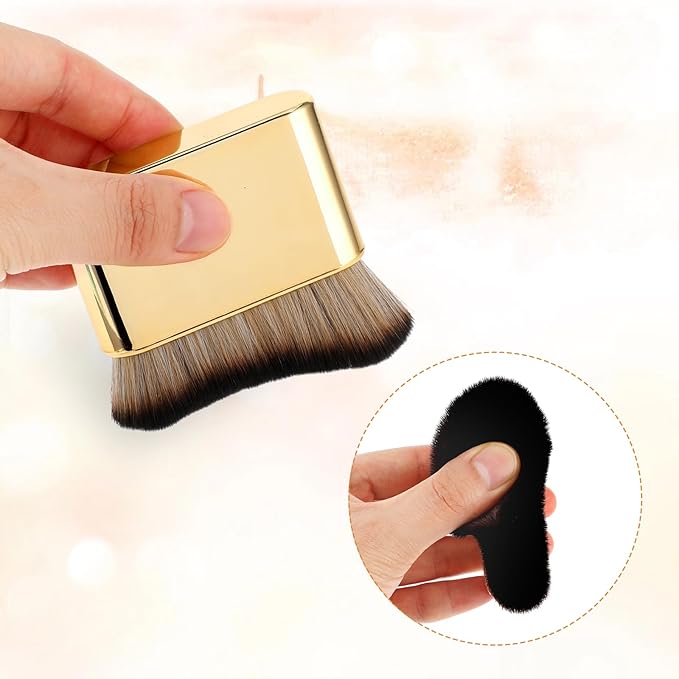 Self Tan Brush Soft Body Makeup Brush Portable Self Tanning Brush Self Tanner Face Brush For Body & Leg Makeup（Gold）