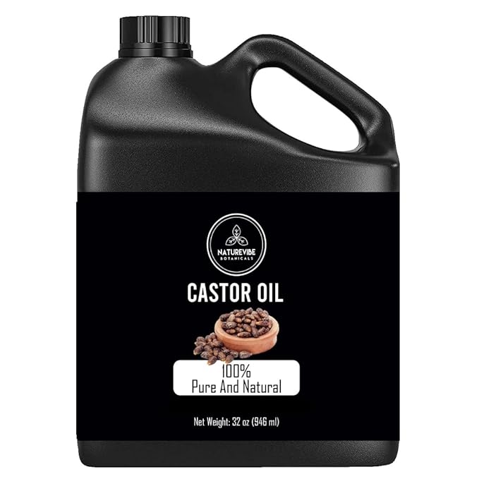 Naturevibe Botanicals Castor Oil 32 Ounces | 100% Pure and Natural | Great for Skin Care and Hair Care | Hexane Free Unrefined Oil for Enhanced Eyebrows and Eyelashes 32 Fl Oz | 946ml