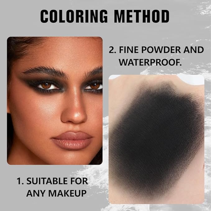 Dark Black Matte Eyeshadow – Smoked Eye Shadow, Daily Waterproof Long-Lasting Eyeshadow Powder Palette for Women Neutral Eye Makeup sombras para ojos (04)