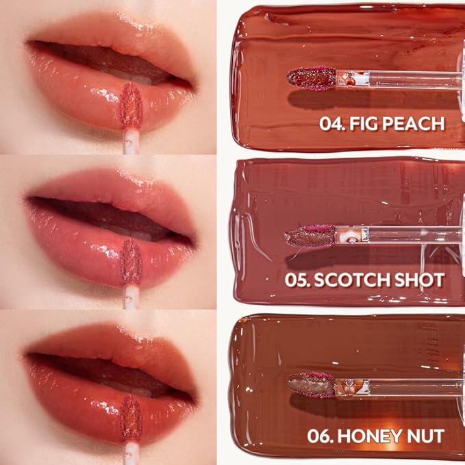 TIRTIR Waterism Tinted Lip Gloss #04 Fig Peach, 0.14 Fl Oz – Kiss Ready Lipgloss, 12H Long Lasting Non Sticky Natural Tinted Glow Korean Multiuse Cheek and Lip Tint for Women gift