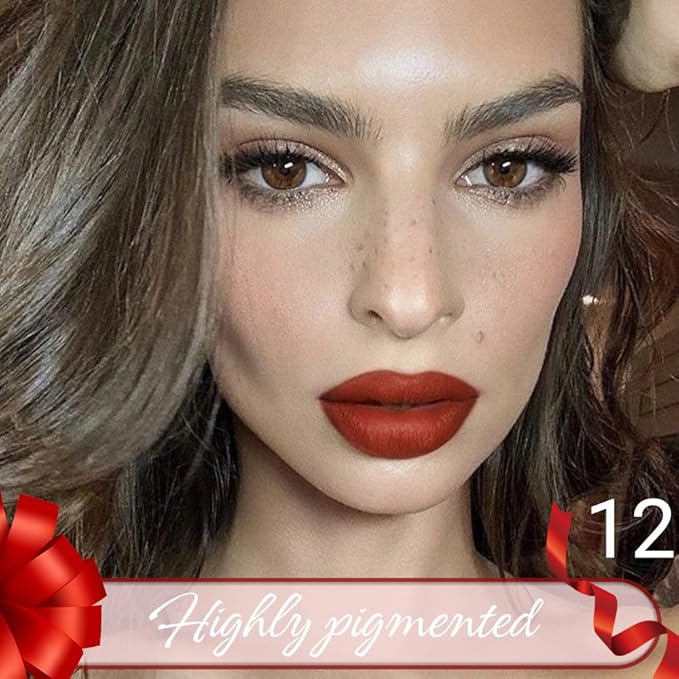 Brownish Red Crayon Matte Lipstick Lip Liner Pencil, Moisture Smooth Lipstick Pencil, With pencil sharpener Sharpenable Lip Pencil, Ultimate Lip Crayon for Women Smudgeproof Waterproof 12#