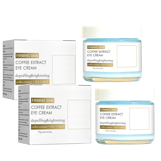2PCS Caffeine Eye Cream for Dark Circles and Puffiness, Anti-Wrinkle Stay-Up Late Retinol Eye Cream, Tightening & Firming Skin, Dilute Dark Circles