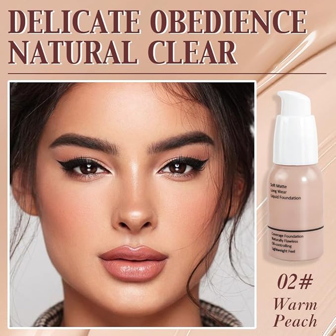 2Pcs Matte Liquid Full Coverage Foundation, Flawless Soft of 2)