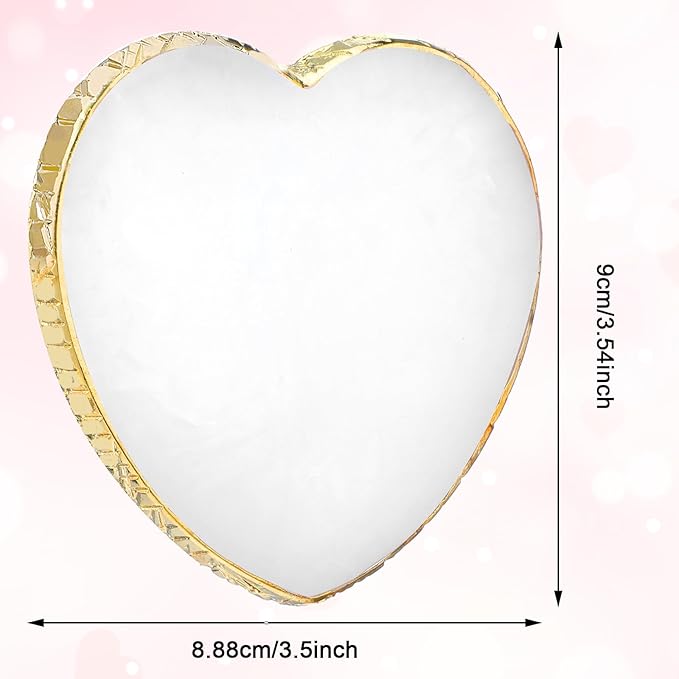 Resin Nail Art Palette, Polish Color Mixing Plate Gold Edge Nail Holder Nail Mixing Palette Mixing Tools Display Board Heart Shaped Color Makeup Foundation Cosmetic Mixing Tools (White)
