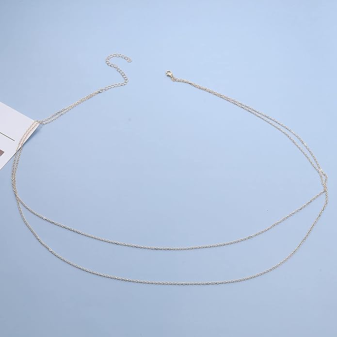 Boho Waist Chain Gold Belly Body Chain Summer Bikini Waist Chain Beach Body Jewelry for Women and Girls