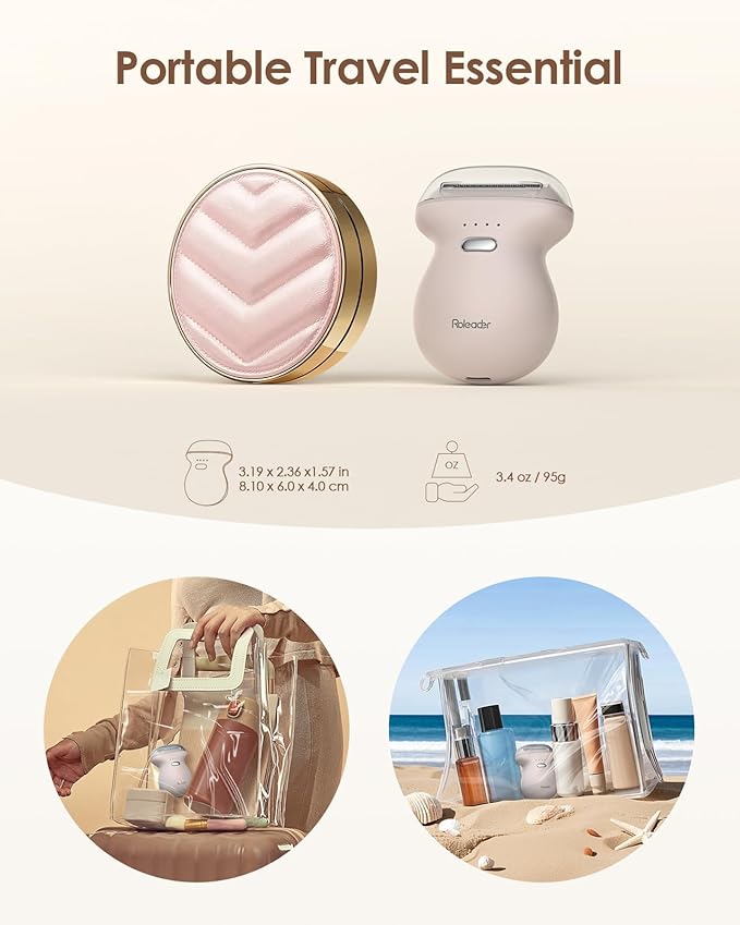 Mini Electric Shaver for Women, Travel Body Hair Trimmer Hair Removal Razor with LED Display, Waterproof Wet/Dry Use Type-C Charging, On-The-Go Skin