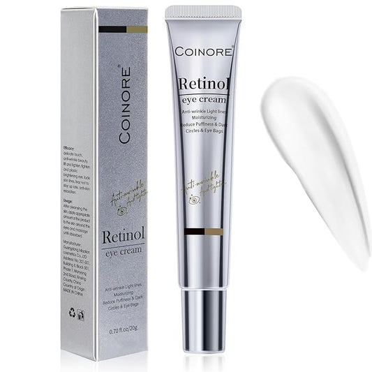 Retinol Under Eye Cream - Cream for Men & Women, Dark Circles, Puffiness & Wrinkles, Anti-Aging Eye Cream for Fine Lines, 0.7 Fl Oz