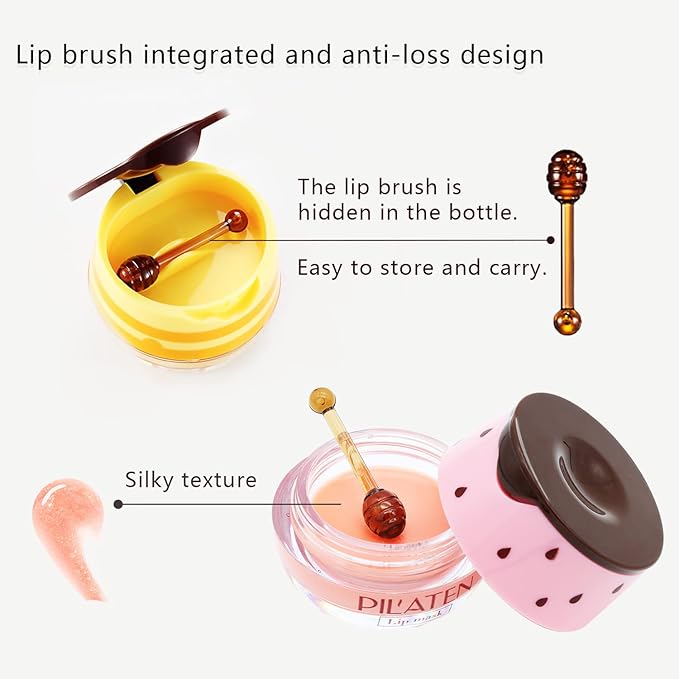 4PCS Bee Lip Balm Honey Lip Exfoliator