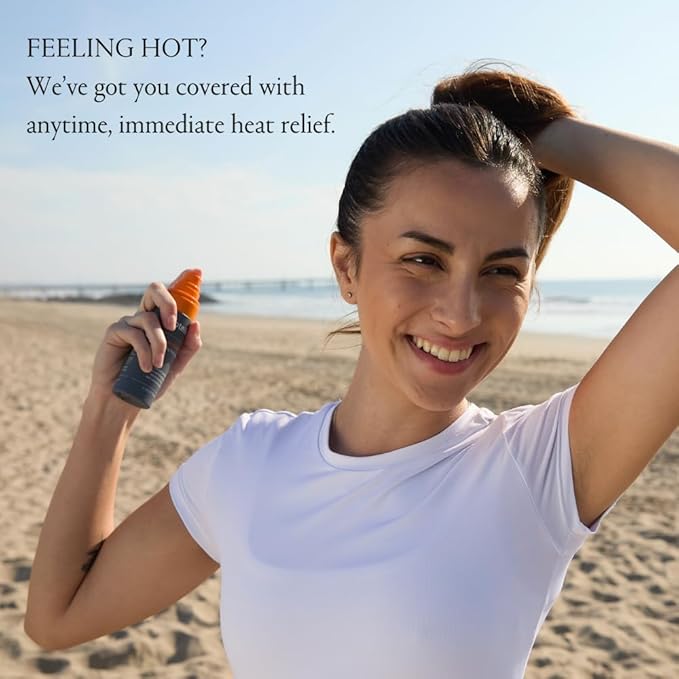 Cooling Body Spray with Menthol and Aromatherapy Orange Ginger Scent to Help You Energize, 2.7 oz. | Anytime Immediate Heat Relief | TSA Approved | Gluten Free | Vegan | Paraben Free