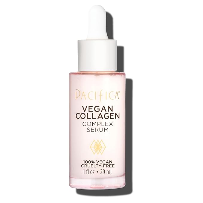 Pacifica Vegan Collagen Complex Face Serum Anti Aging Hydrating Serum w/Hyaluronic Acid for Plumping & Firming Collagen Boosting Facial Serum for Fine Lines & Wrinkles Clean Dermatologist Tested