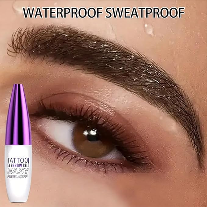 Peel Off Tattoo Brow Tint Gel - 2pcs Brown Eyebrow Kit, Waterproof, Transfer-Proof & Sweatproof, Quick Peel Formula for Natural Fuller Brows, Mother’s Day Gifts for Women All Skin Types