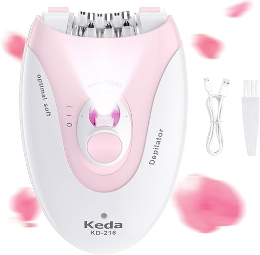 Smooth Glide Epilators Hair Removal for Women, 2 Speed Hair Removal Device with LED Light, Portable Rechargeable Face Epilator, Epilator for Women Face, Bikini, Arm, Legs, Armpits