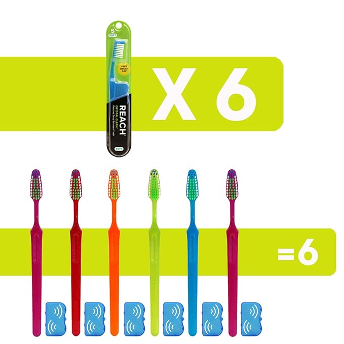 Reach Crystal Clean Toothbrush Soft Bristles 1 Count, (Pack of 6)