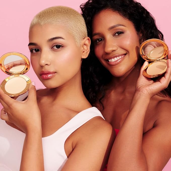 MCoBeauty Miracle Flawless Pressed Powder, Natural Medium Shade, Oil-Control, Soft-Focus Finish with Hydrating Rose Flower Extract & Sweet Almond Oil, Vegan, Cruelty Free Cosmetics