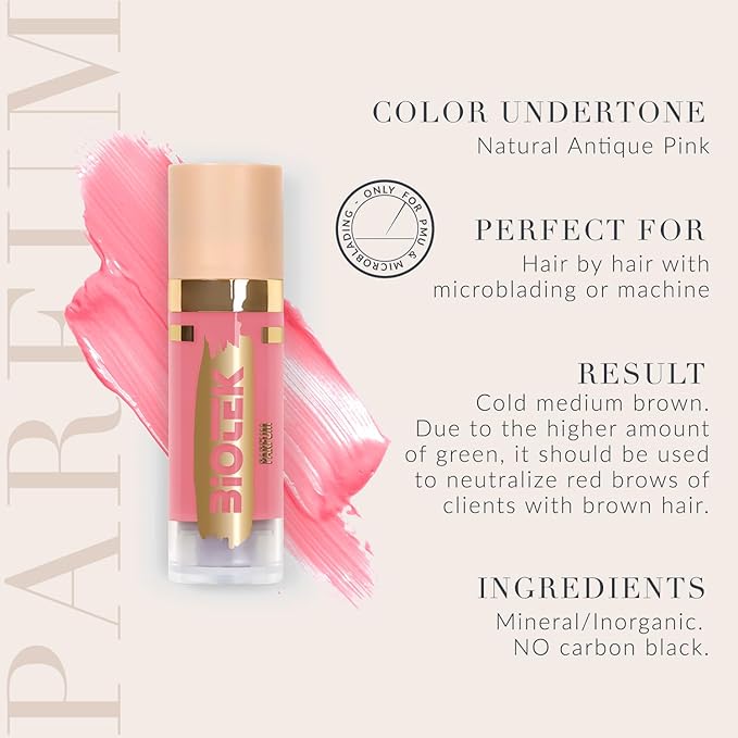 Biotek Lip Pigment for Permanent Makeup - Natural Antique Pink Lip Color - Made in Italy - Parfum 0,61 fl.oz.