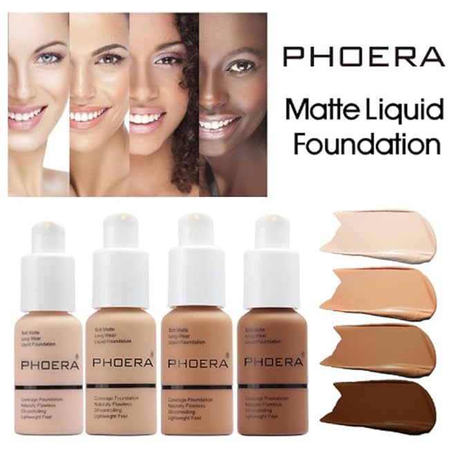 2Pcs Liquid Foundation Full Coverage 24HR Matte Oil Top (1pcs-103) 30ml