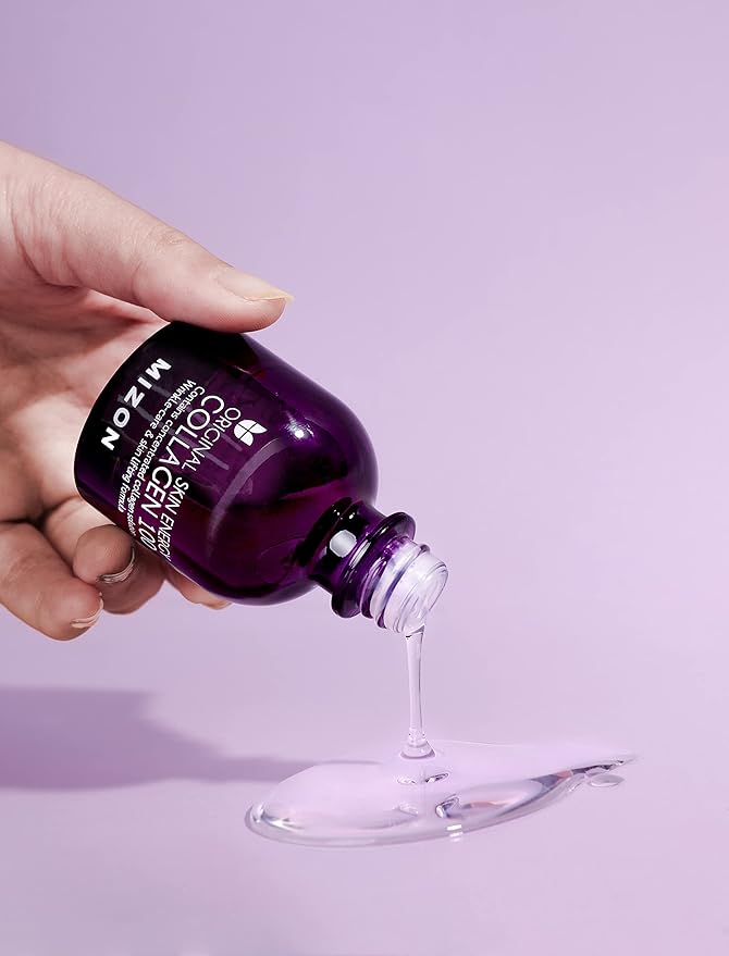 MIZON Collagen 100 Korean Ampoule with Concentrated Marine Collagen Elasticity Booster Serum Peptides Deep Hydration (1.01 fl. oz)