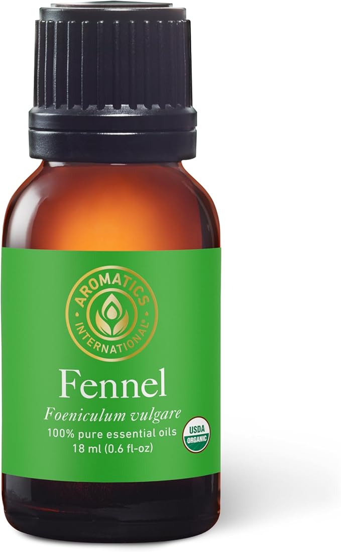Aromatics International Premium Organic Fennel Sweet Essential Oil 18ml | 100% Pure Essential Oil for Diffusion & Aromatherapy