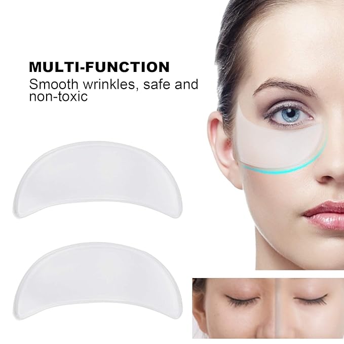 2Pcs Anti‑Wrinkle Face Eye Patch, Reusable Silicone Eye Pad Sticker for Face Caring