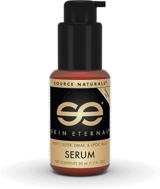 Source Naturals Skin Eternal Serum - Moisturizing Lotion with C-Ester, DMAE, & Liopic Acid- 1.7 Fluid oz