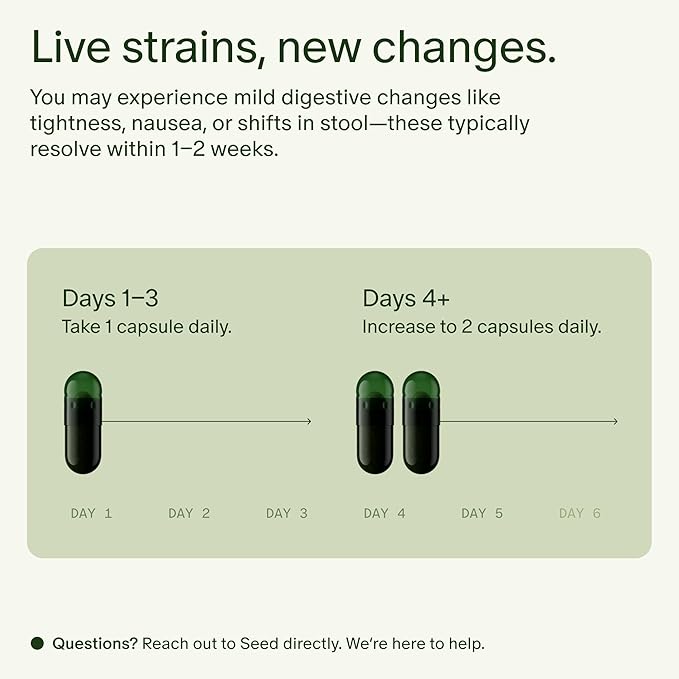 Seed DS-01 Daily Synbiotic - Prebiotic and Probiotic for Women & Men - Digestive Health, Gut Health, Immune Support, Bloating & Constipation Relief - Vegan & Shelf-Stable - 60 Capsules (30-Day Supply)