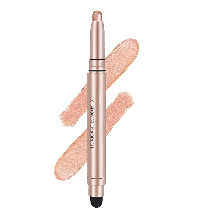 Champagne Eyeshadow Stick, Shimmer Cream Single Eyeshadow Pencil High Pigmented Eye Shadow Brightener Stick, Hypoallergenic Waterproof Long Lasting Highlighter stick Create Multi-Dimensional Eyes Look