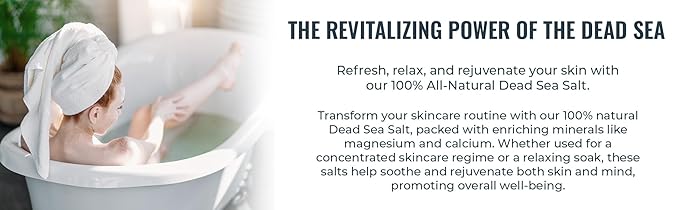 Natural Elephant Dead Sea Bath Salt | 1 Pound Bag (16oz) | 100% Natural and Pure| Fine Grain | Ideal for Baths and Soaks