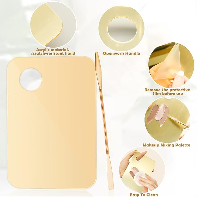 2Pcs Acrylic Makeup Mixing Palette with 2 Pcs