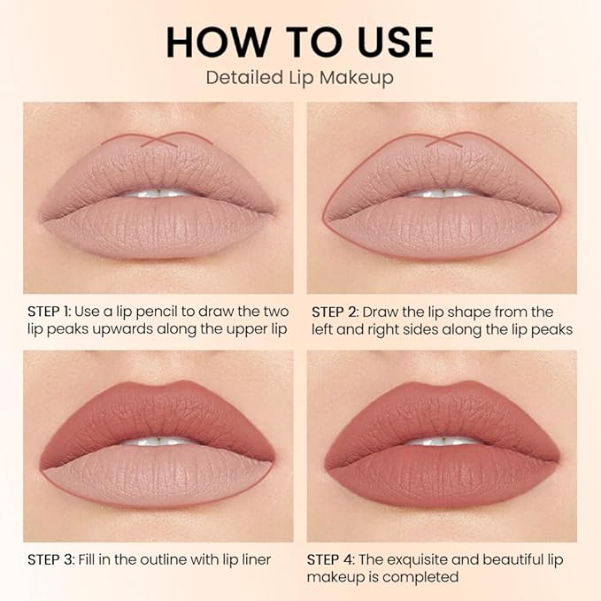 12 Pcs Natural Nude Brown Beige Colors Lip Beige